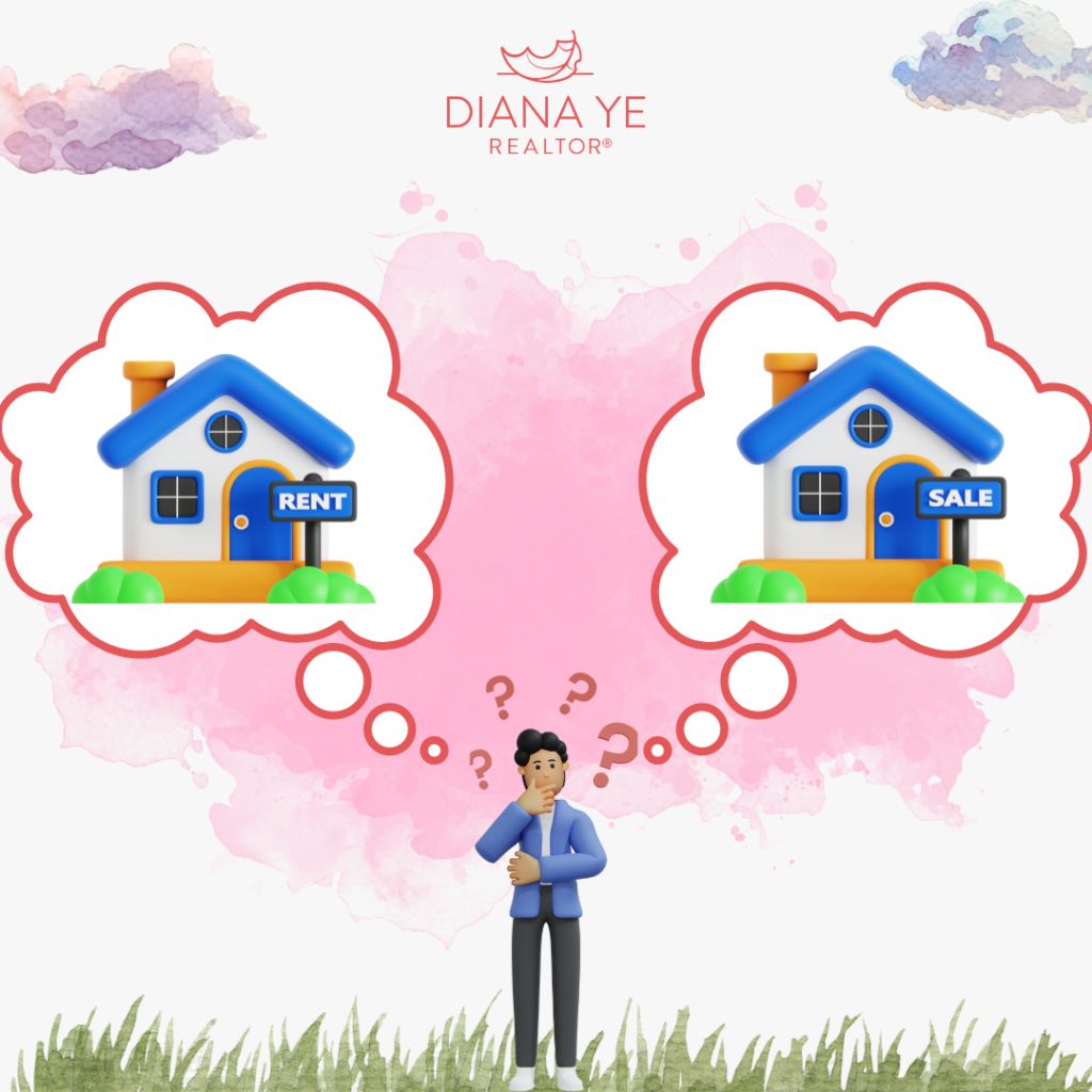 man thinking to buy or rent a home